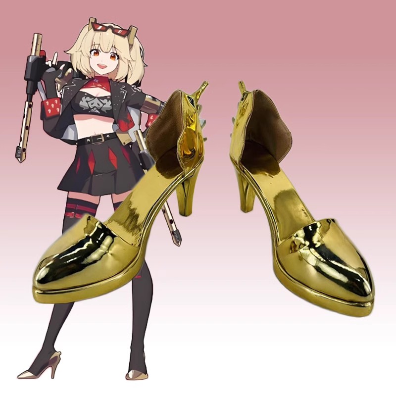 Burnice Cosplay Prop - Disesuaikan Burnice Whita kulit sepatu hak
