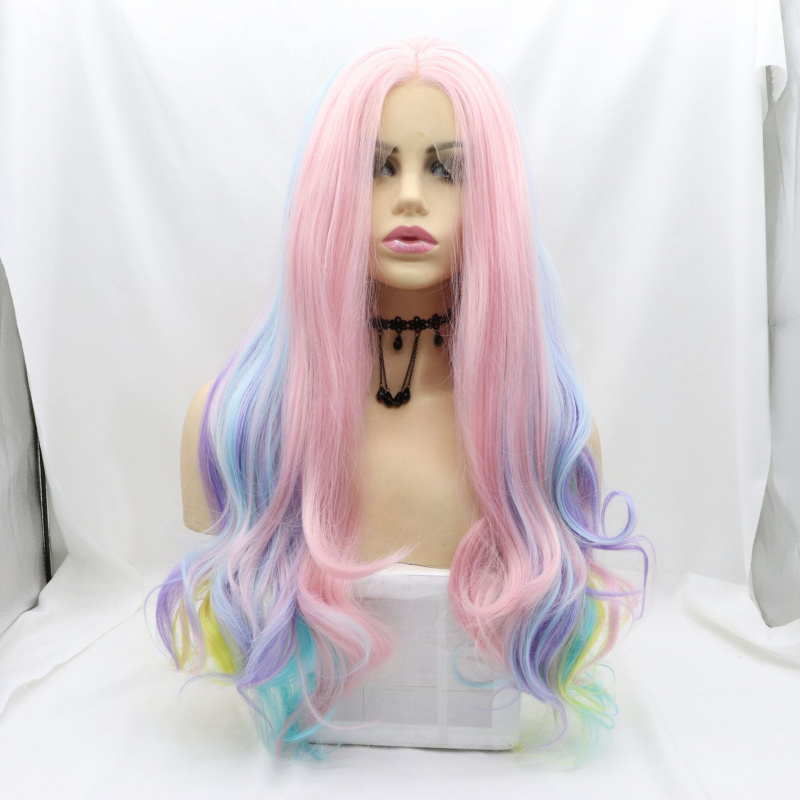 Wig Fiber Net - Wig sintetis Halloween dengan renda tenun