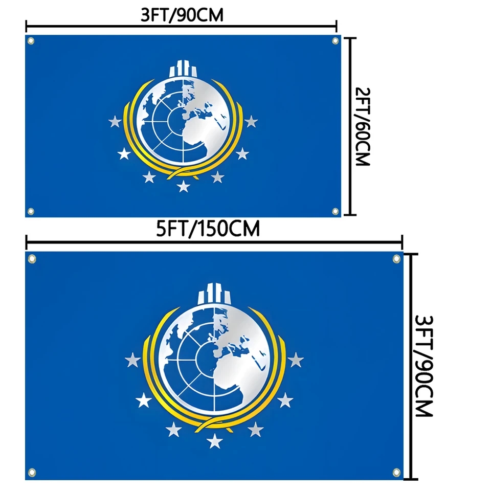 Fallout Cosplay Prop - Bendera Super Earth Helldivers 3x5FT 2x3FT,