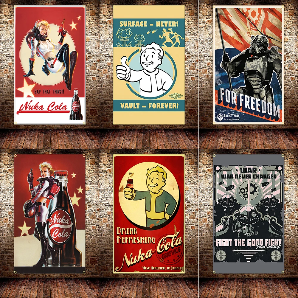 Fallout Cosplay Prop - FLAGDOM 90X150CM 3X5Ft Poster Permainan Bendera
