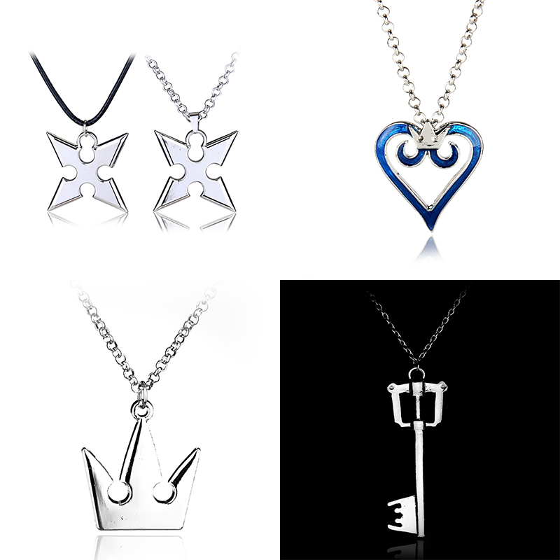 Keyblade Cosplay Prop - Kalung liontin rantai hati kerajaan Game