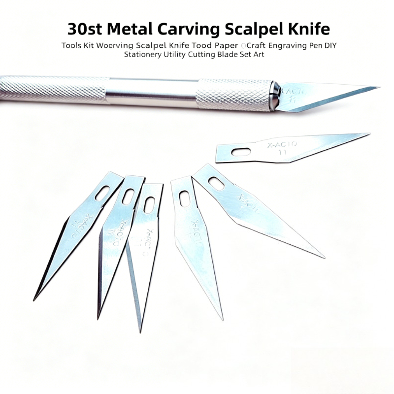 Craft Knife Set - 30Set Kit Pisau Skalpell Ukir Logam,