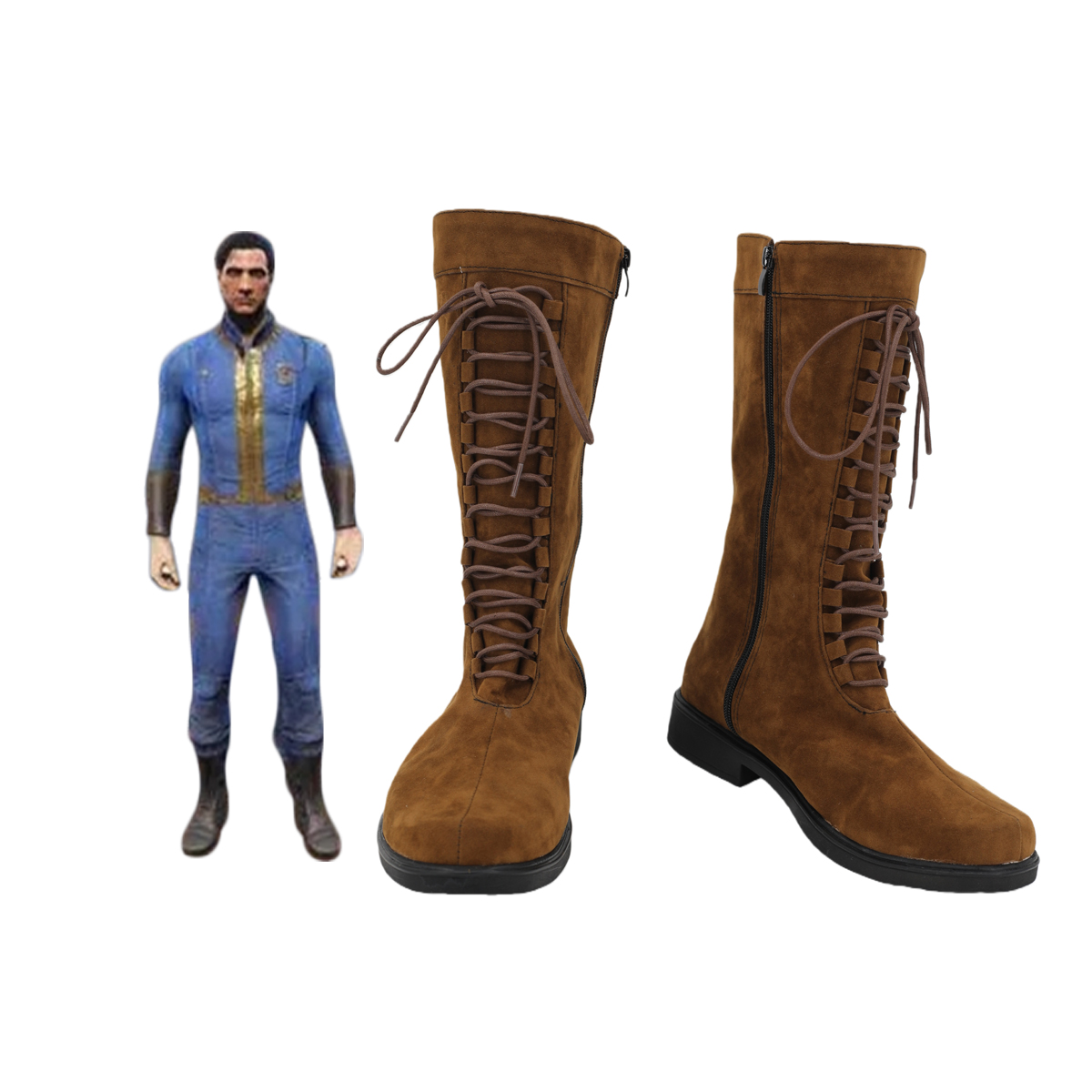 Fallout Cosplay Prop - Sepatu Cosplay Fallout 4 Vault Suit,