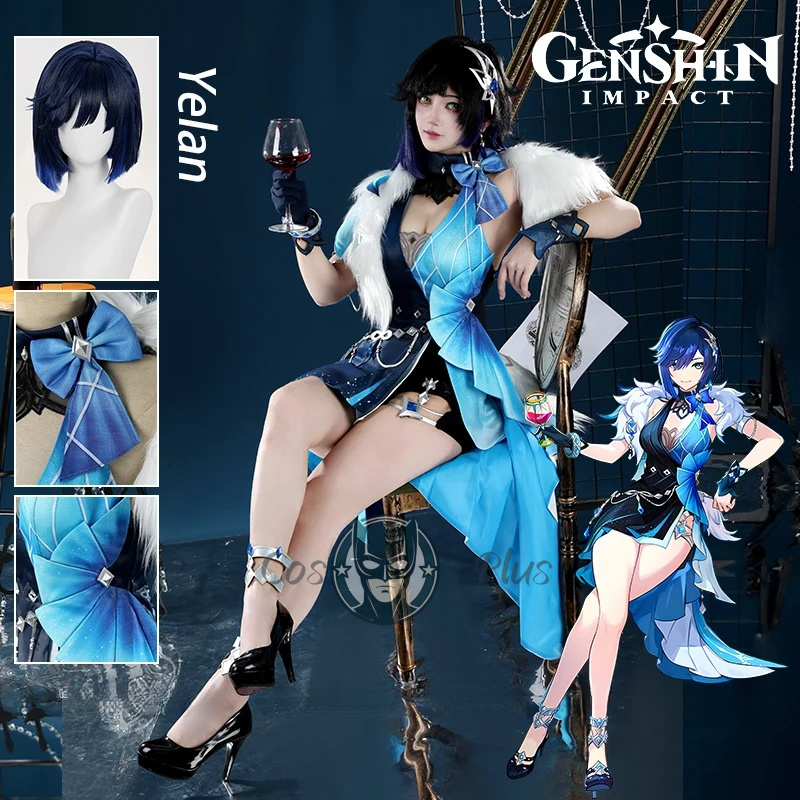 Cosplay Props - Genshin Impact Yelan Kostum Cosplay Wig