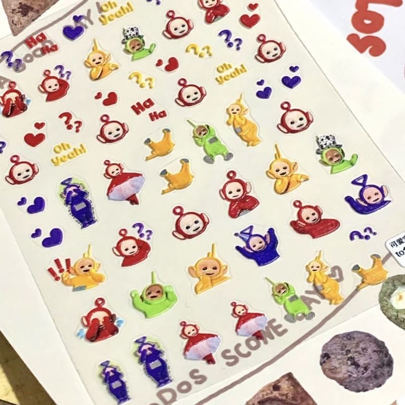 Evoker Cosplay Prop - Teletubbies Stiker 3D Animasi Lucu Baru