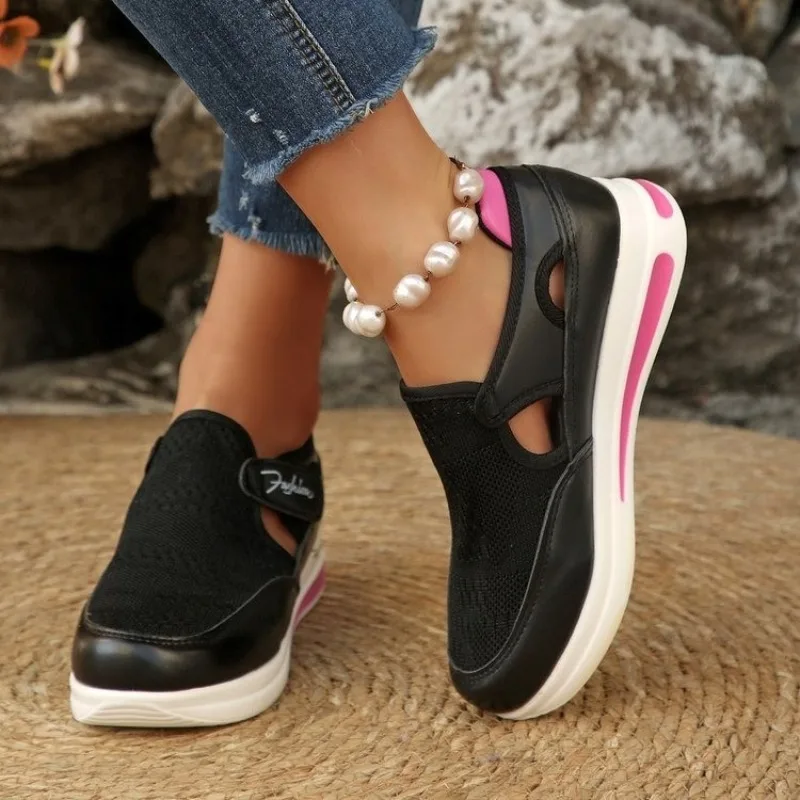 Sepatu Sneakers Wanita Platfor - Velcro Hook Loop ulasan dan harga