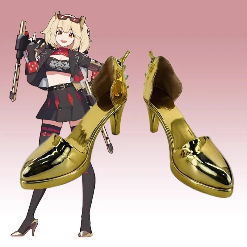 Sepatu Hak Tinggi Kulit Anime  - Burnice Cosplay Prop ulasan dan harga