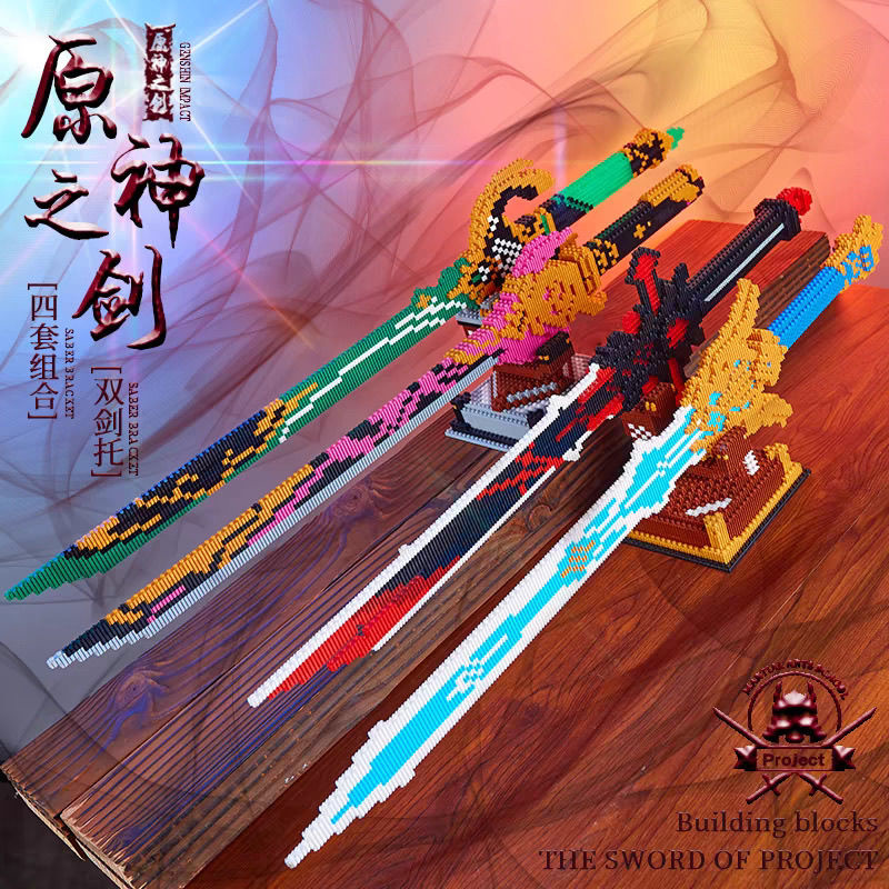 Genshin blok bangunan pedang d - Cosplay Prop Building ulasan dan harga