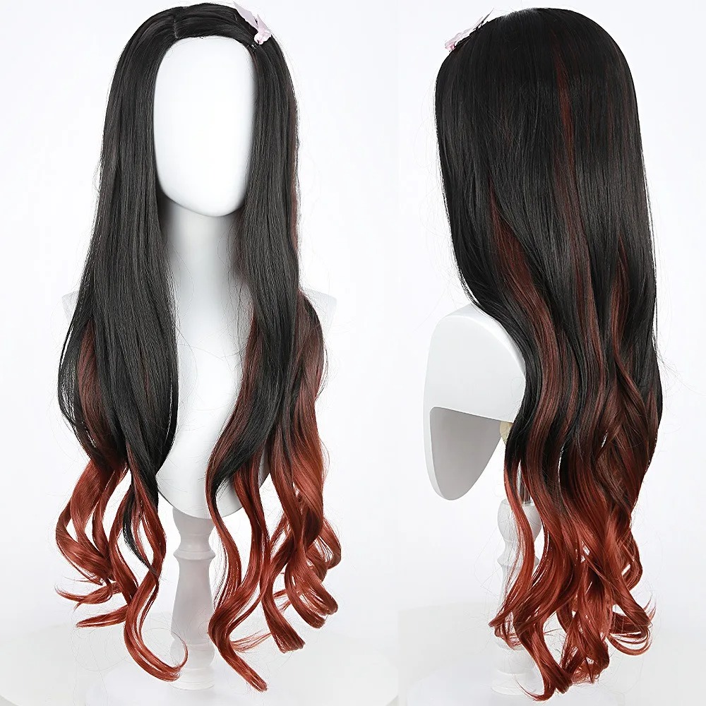 Wig Cosplay Anime Nezuko Rambu - Wig Fiber Net ulasan dan harga